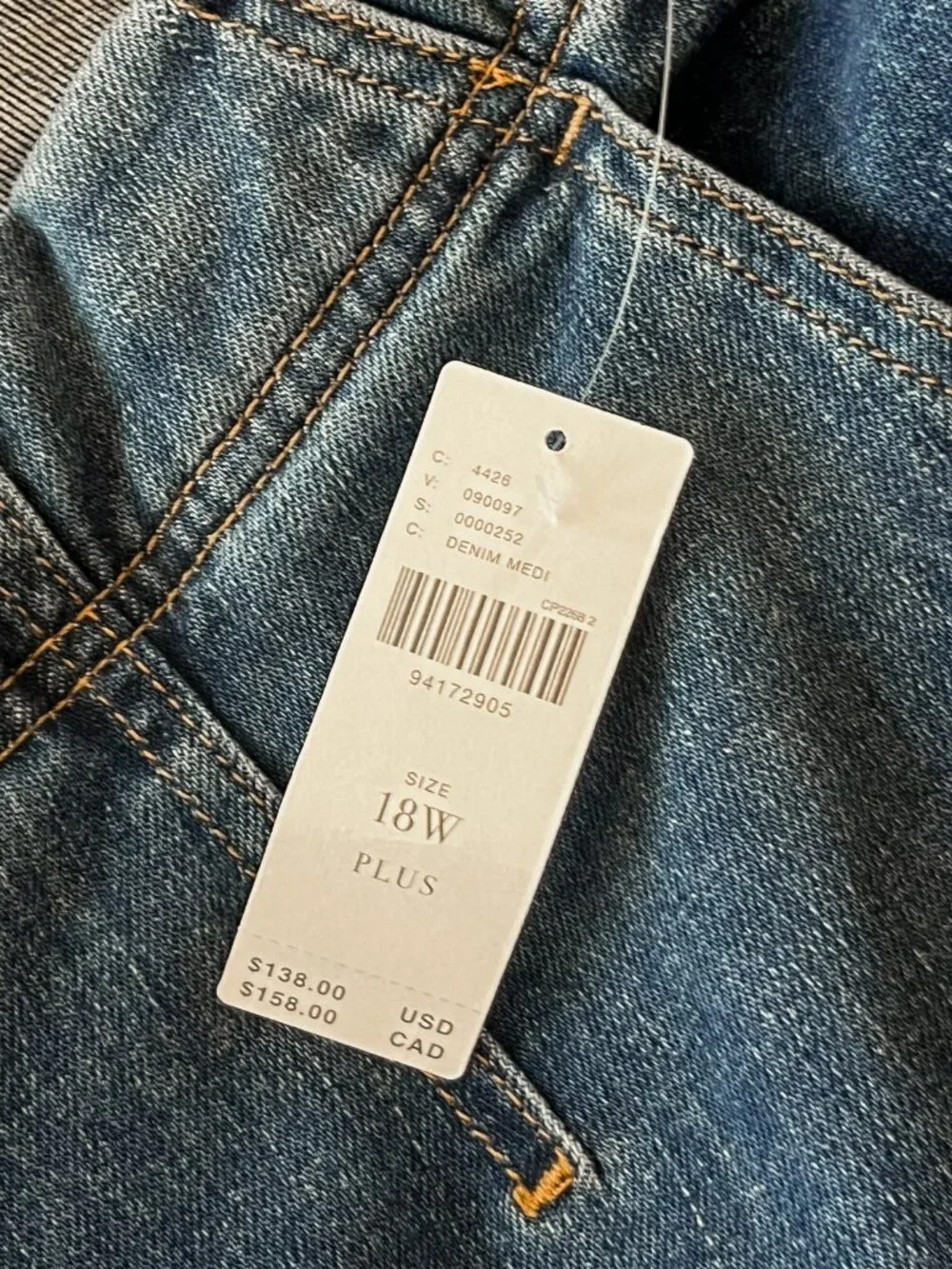 NWT Anthropologie Pilcro Tie Waist Barrel Jeans Medium Wash Size 18W - Picture 6 of 6